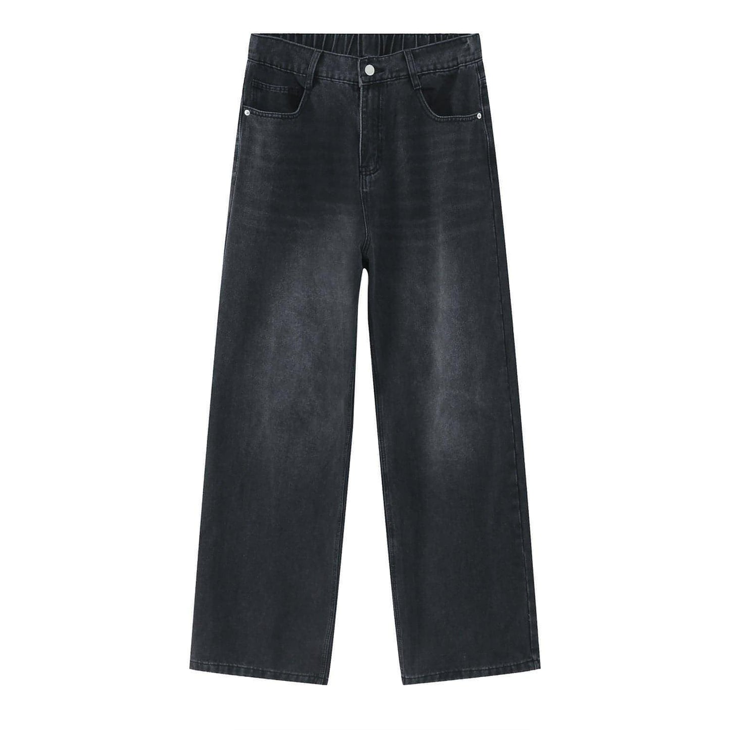 Korean Version Loose Elastic Waist Straight Casual Jeans For Men