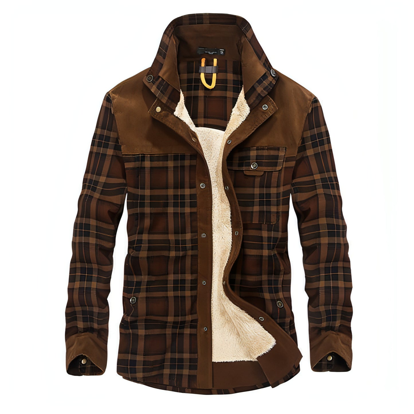 Chaqueta de cuadros de algodón puro para hombre