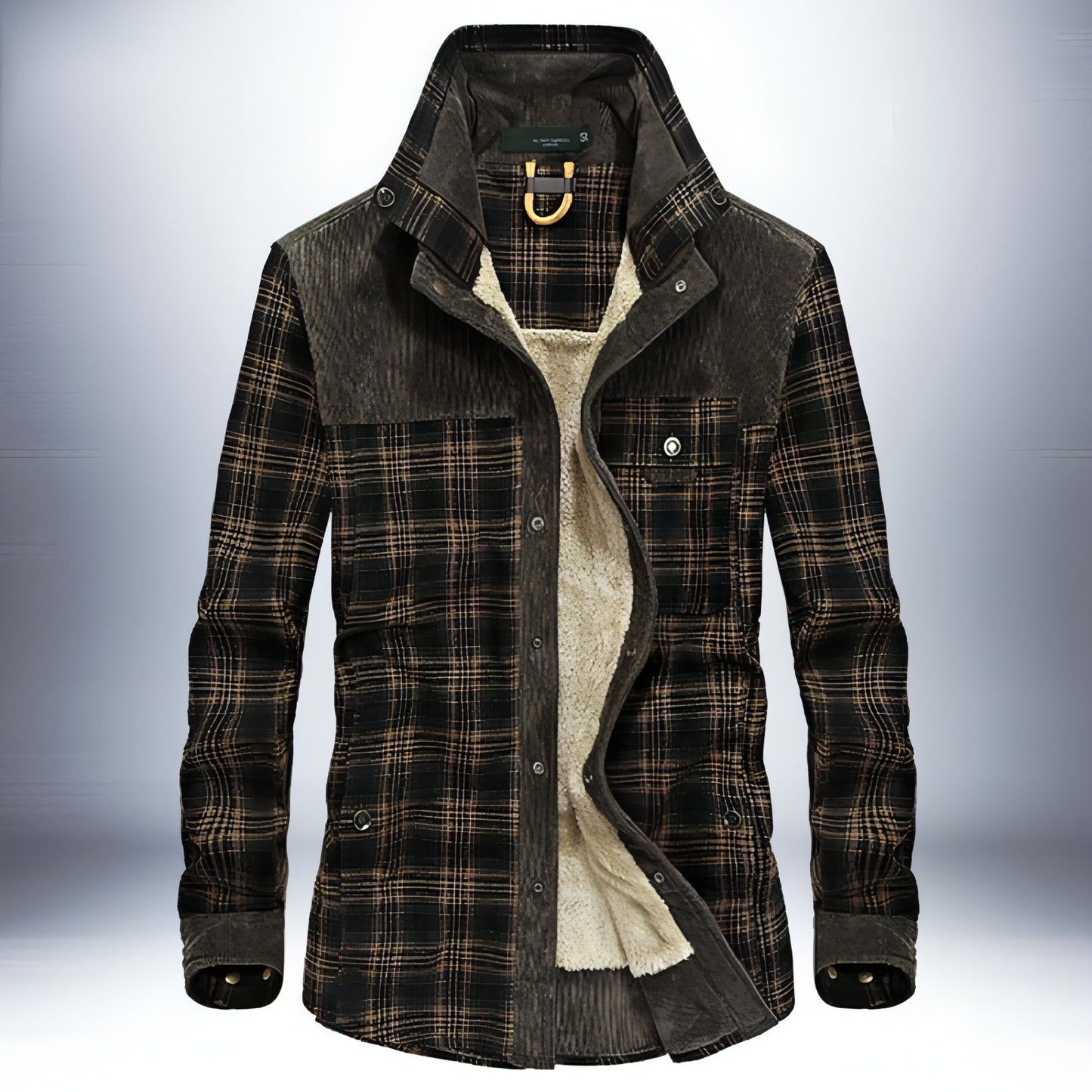 Chaqueta de cuadros de algodón puro para hombre