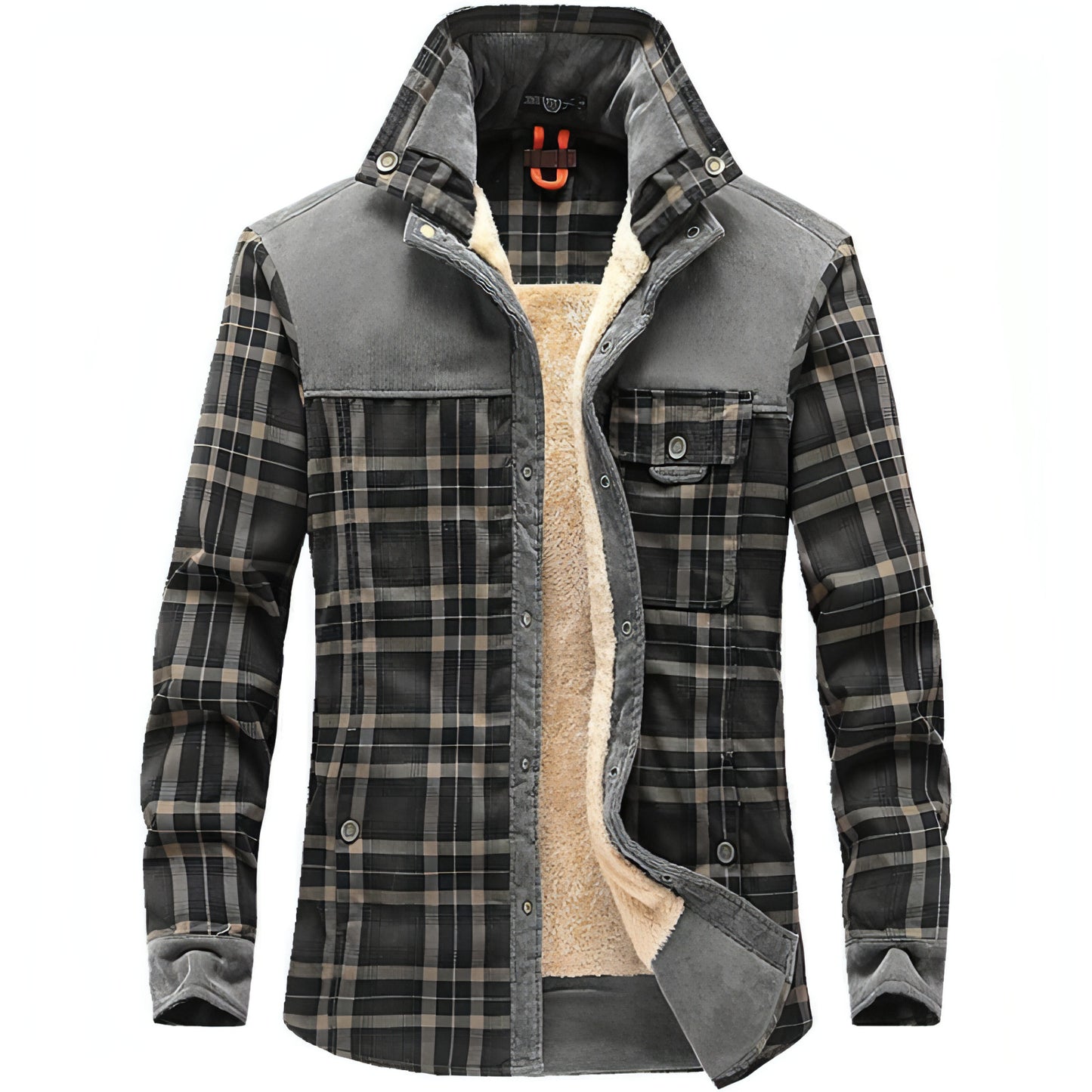 Chaqueta de cuadros de algodón puro para hombre