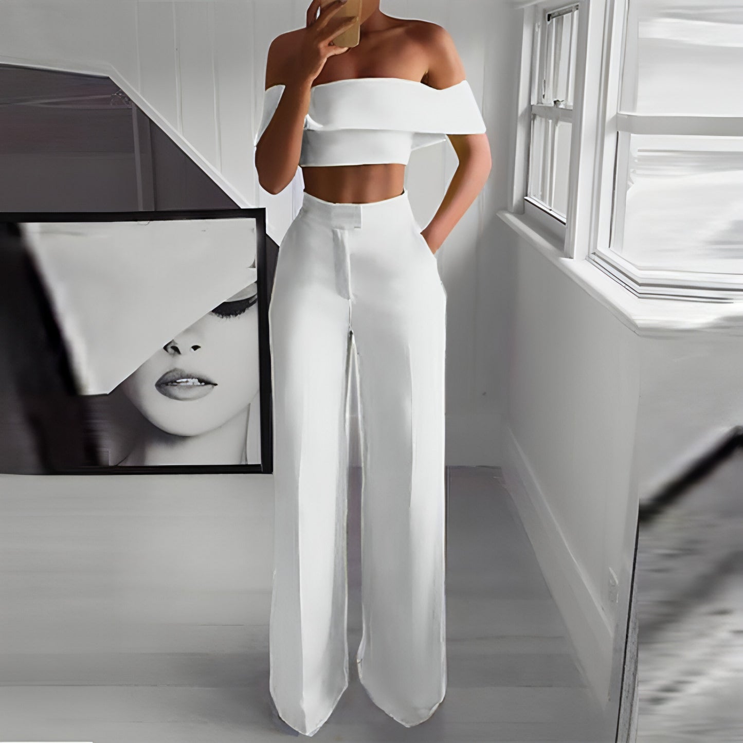 Women Wide Leg Pants Two Piece Set