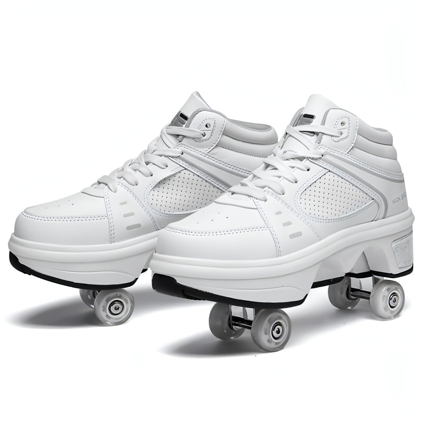 Bom produto patins de rolos de uso duplo, sapatos deformados, patins de rolos de linha dupla