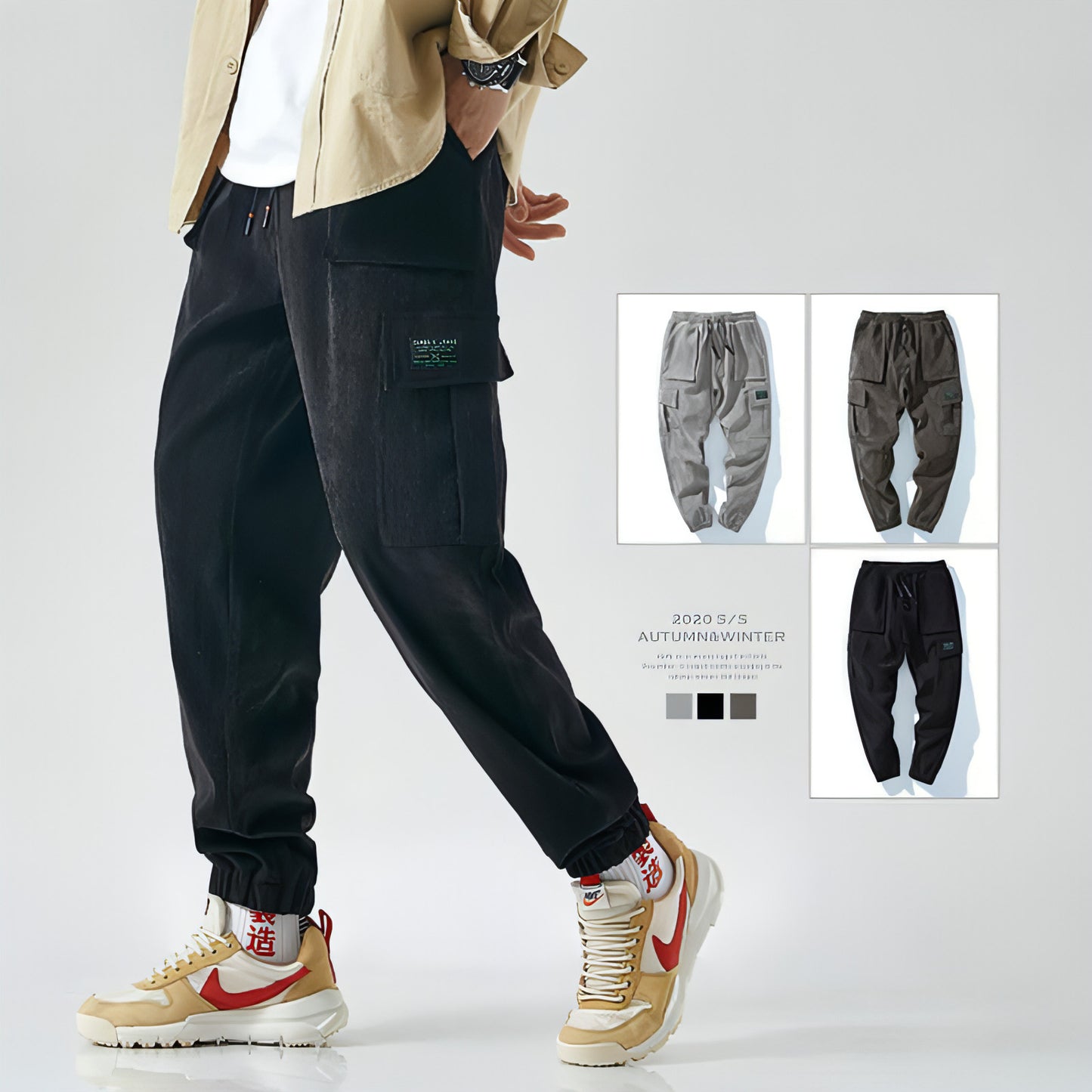 Men's Retro Loose Striped Casual Harem (Jeans & Pants)