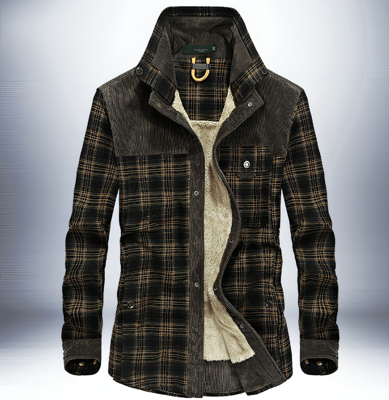 Chaqueta de cuadros de algodón puro para hombre