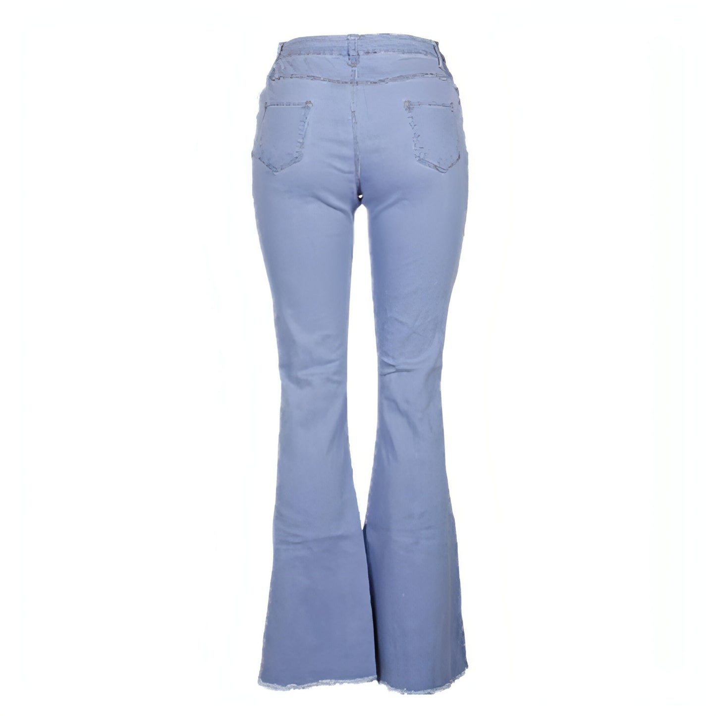 Vintage shredded solid color flared jeans women