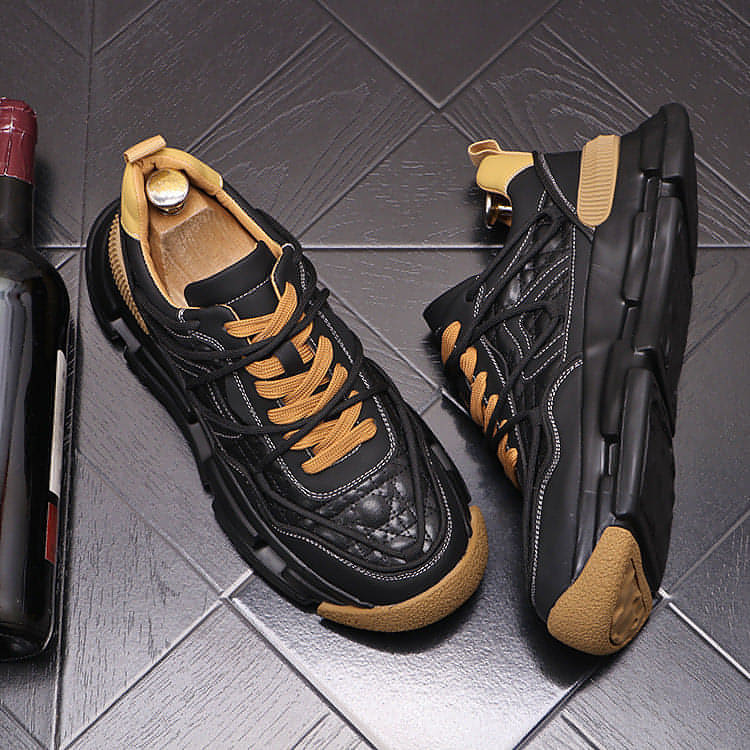 Men’s Color-Block Thermal Sneakers – Plush Lined, Casual Everyday Comfort