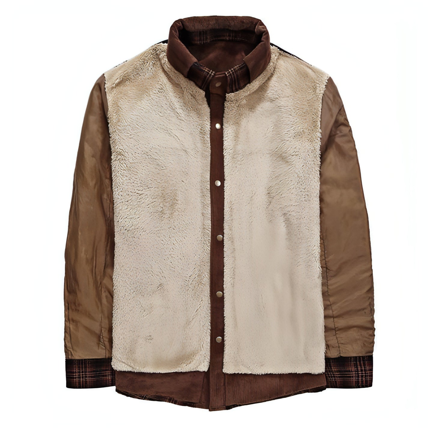 Chaqueta de cuadros de algodón puro para hombre