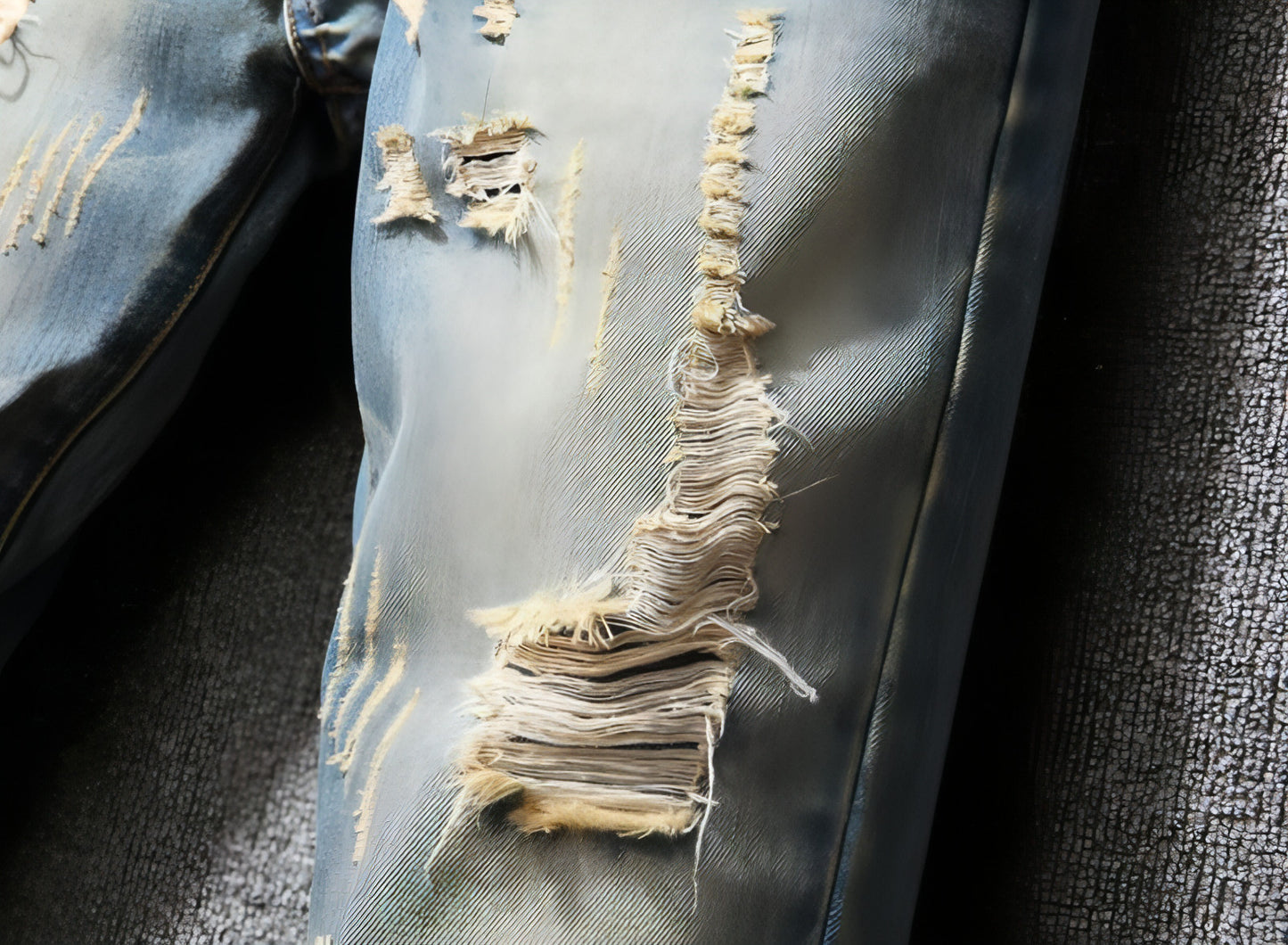 Hong Kong Style Ripped Jeans American Casual Loose Men