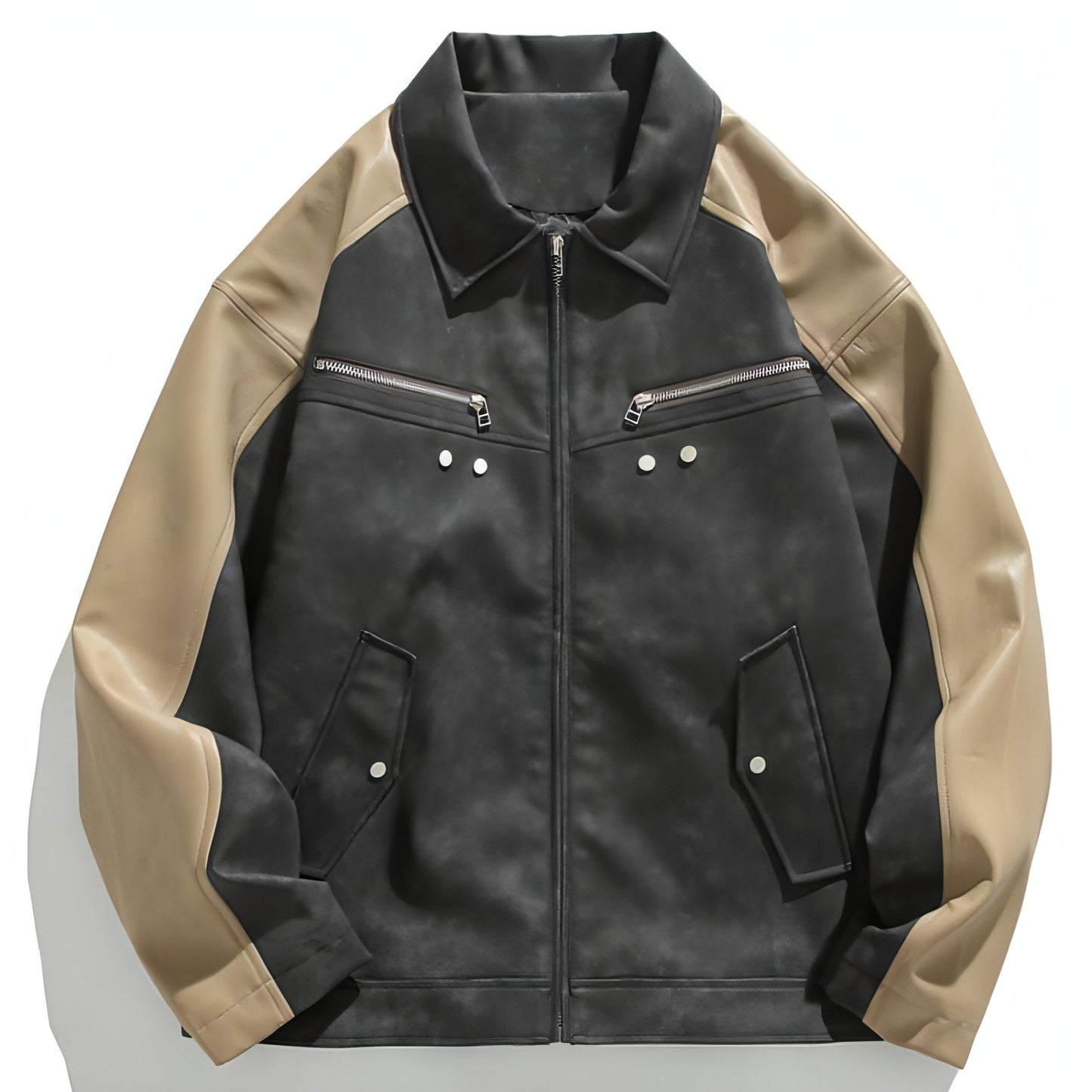 Chaqueta de cuero holgada de estilo hip hop callejero para hombres y mujeres