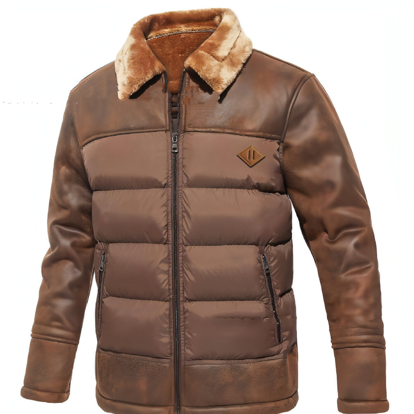 A.1 Men's Lapel Fur Integrated Trend Fashionable Jacket