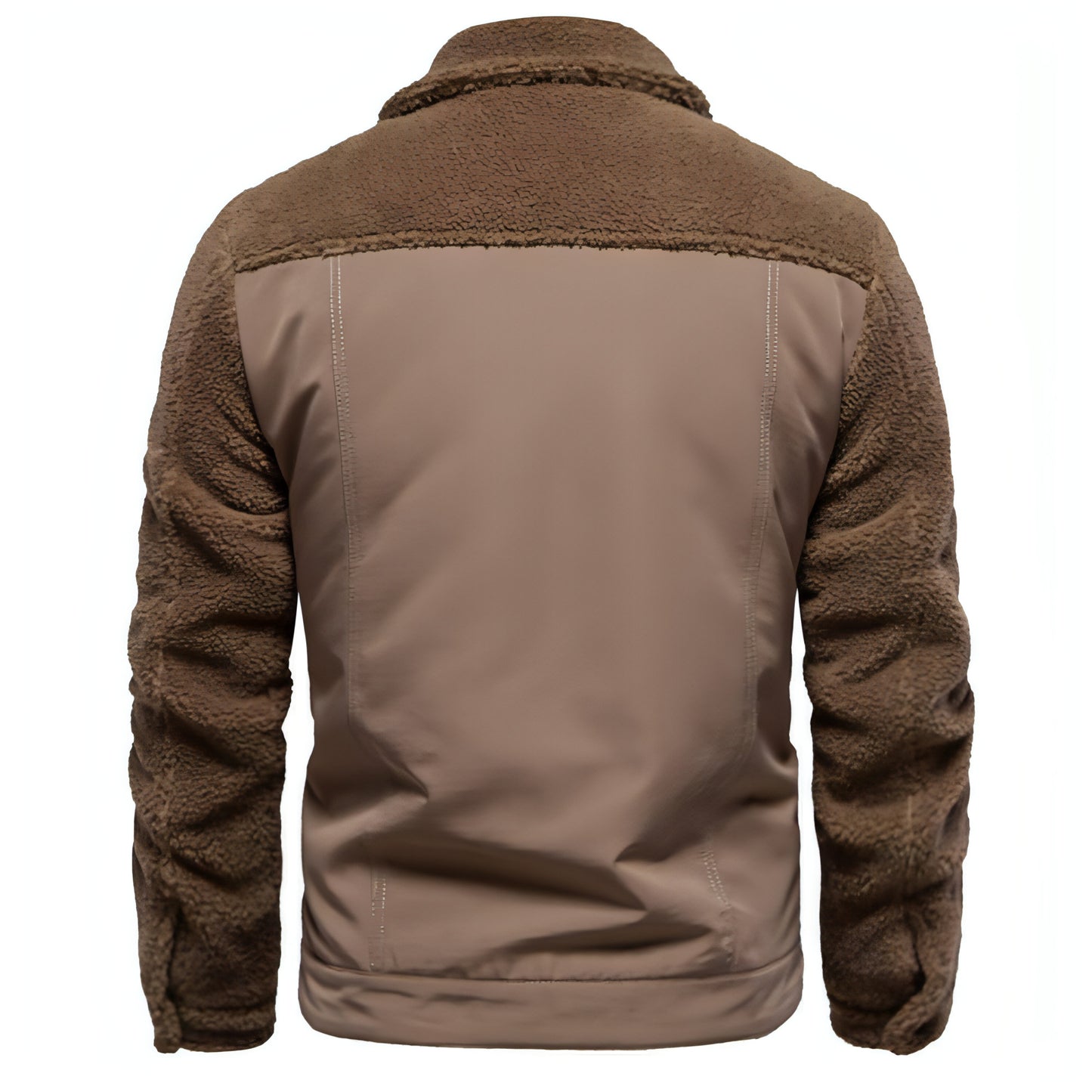 Men's New Jacket Fashion Casual Patchwork Lamb Wool Coat