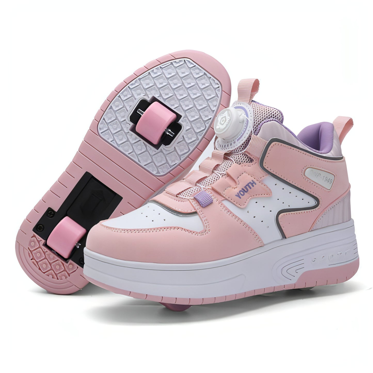 Mesh Double Wheel Heelys Childrening Luminous Charging Skate Shotos de skate de skate