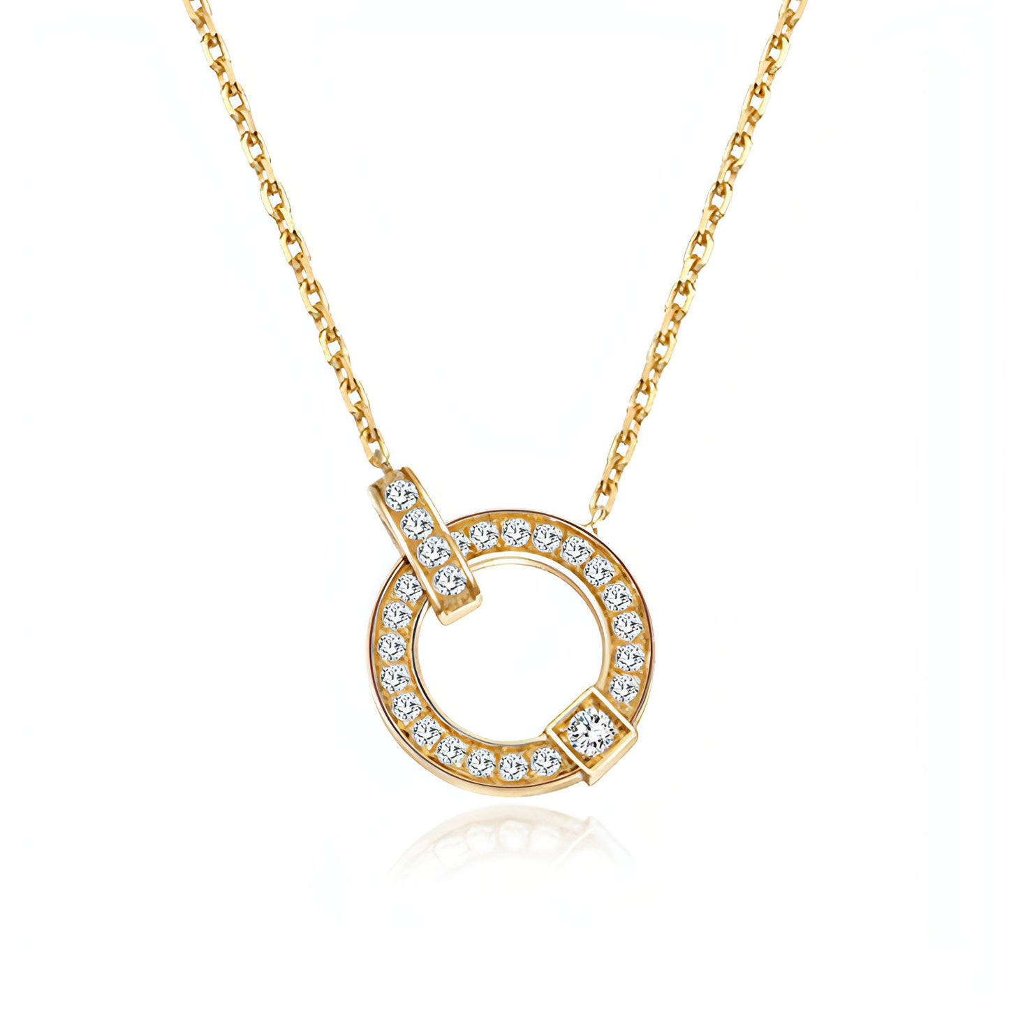 18K Gold Simple Fashion Diamond Clavicle Necklace