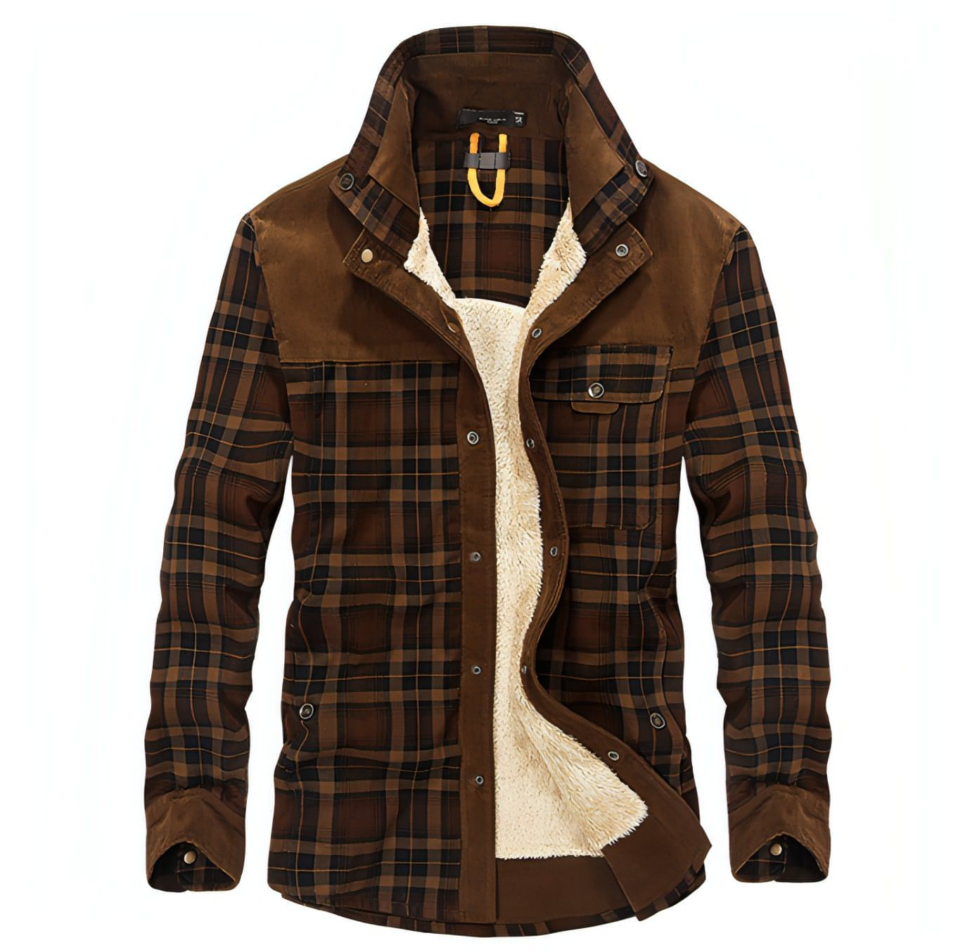 Chaqueta de cuadros de algodón puro para hombre