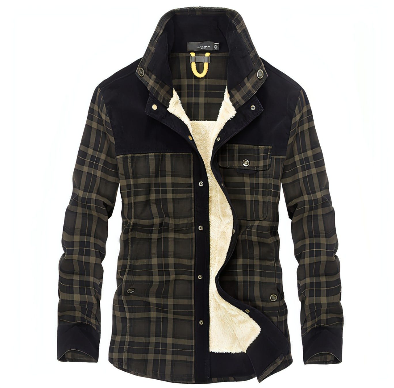 Chaqueta de cuadros de algodón puro para hombre