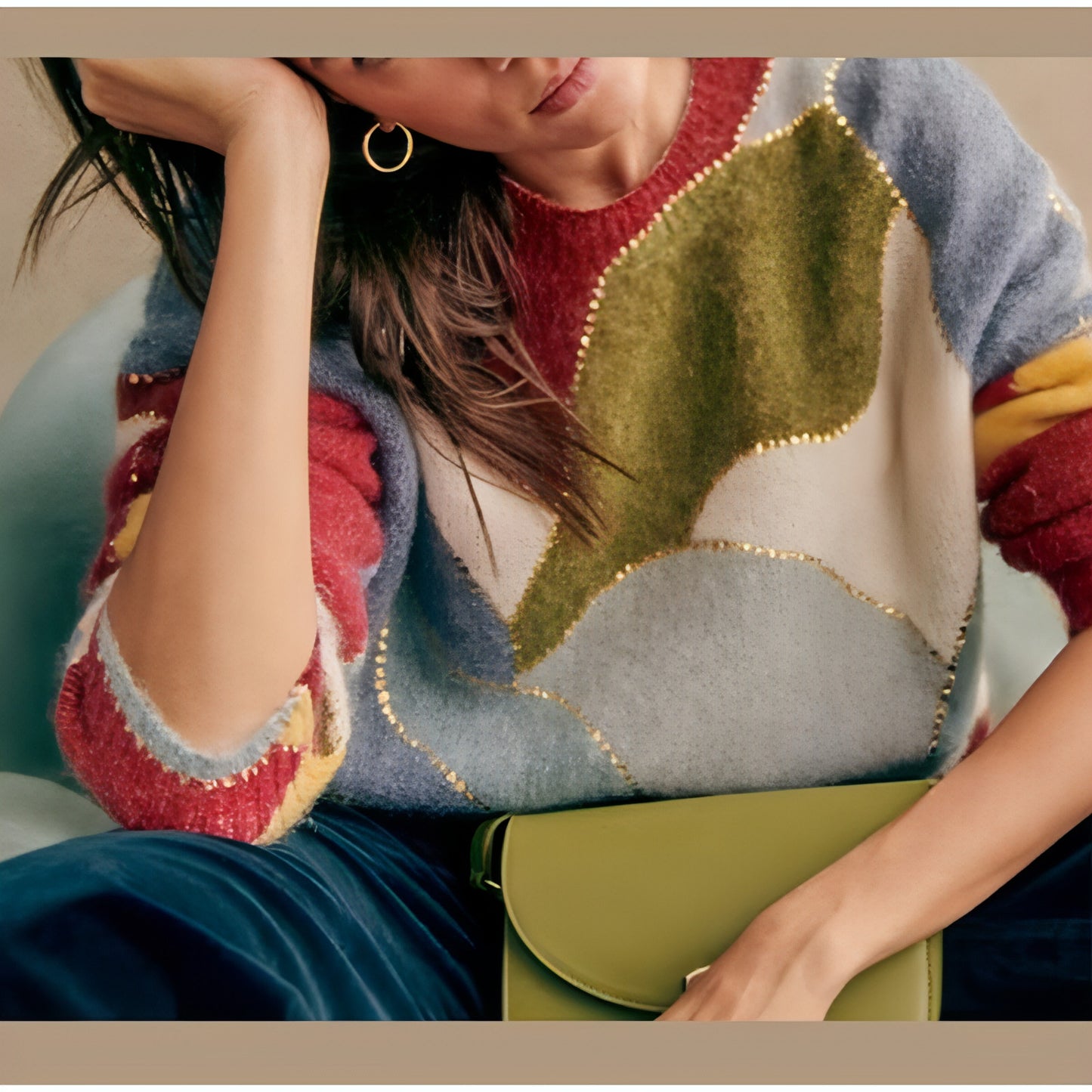 Fashion Elegant Crew Neck Pullover Sweater Women