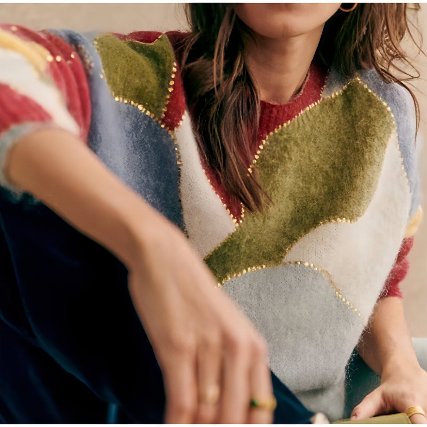 Fashion Elegant Crew Neck Pullover Sweater Women