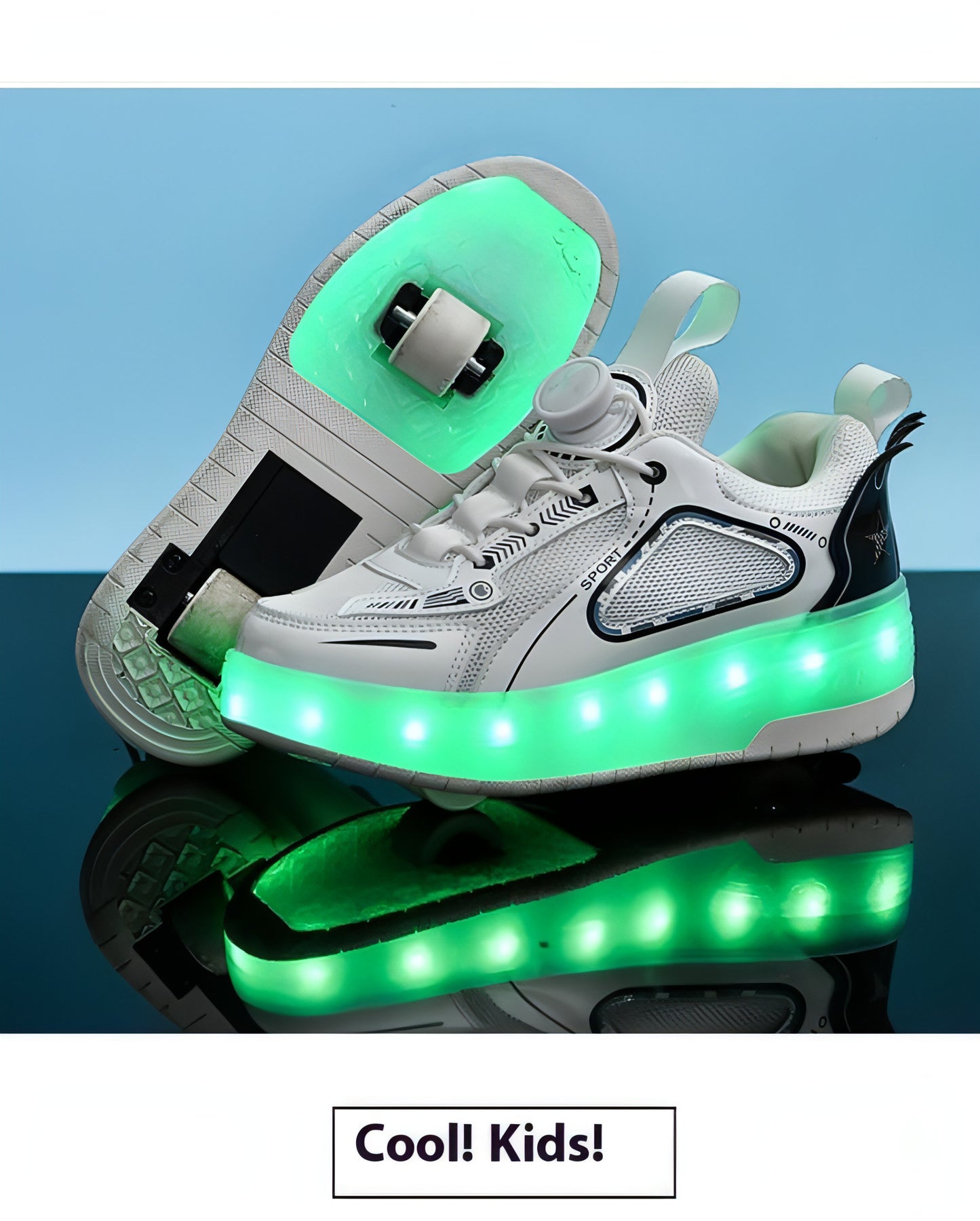 Mesh Double Wheel Heelys Childrening Luminous Charging Skate Shotos de skate de skate