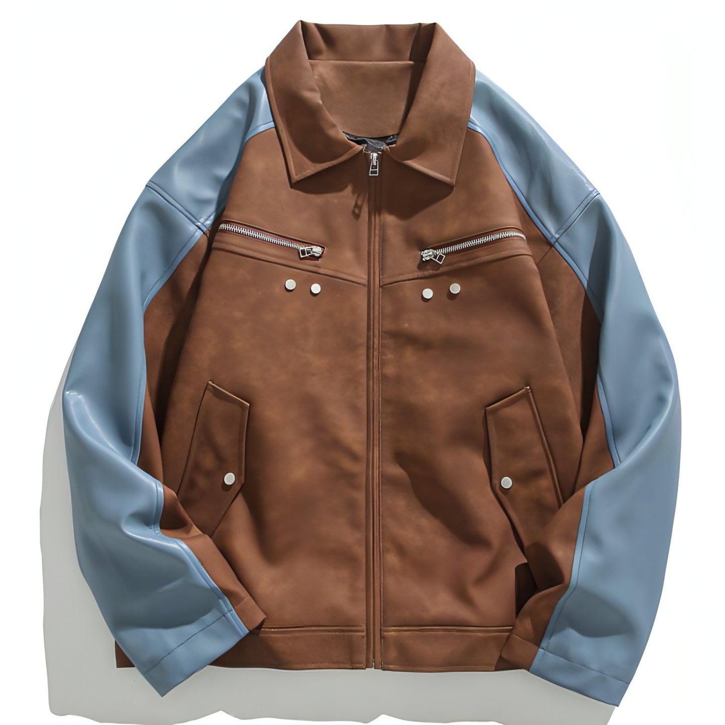 Chaqueta de cuero holgada de estilo hip hop callejero para hombres y mujeres