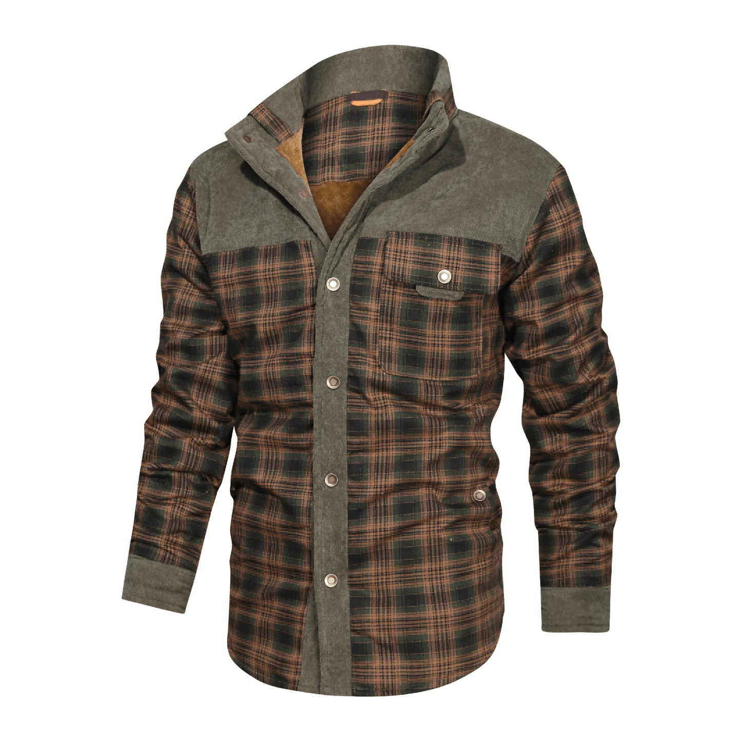 Verdickte Jacke mit klassischem kariertem Flauschfleece-Innenfutter