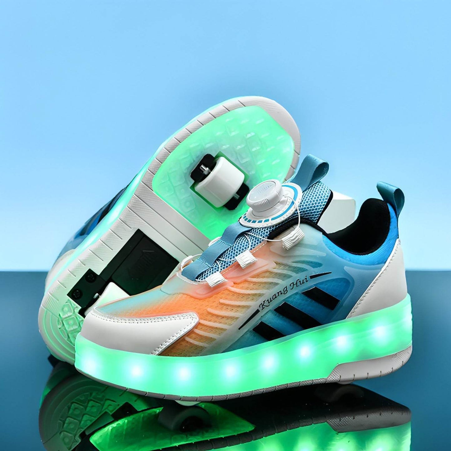 Mesh Double Wheel Heelys Childrening Luminous Charging Skate Shotos de skate de skate