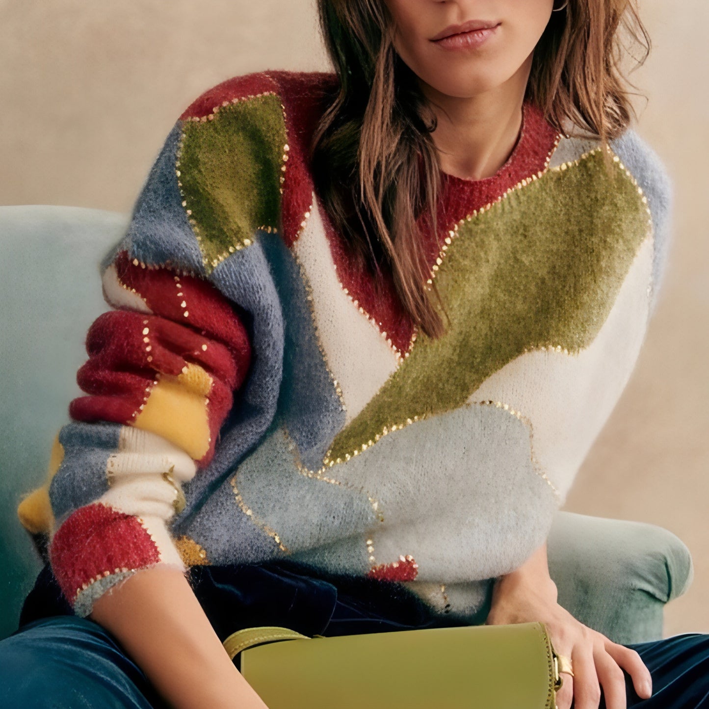 Fashion Elegant Crew Neck Pullover Sweater Women
