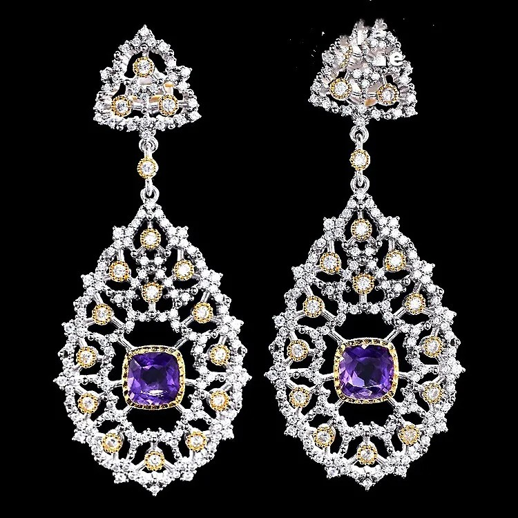 Luxury Custom 925 Silver Blue Luxury Earrings