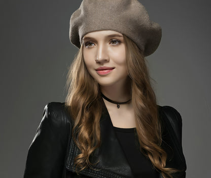 Wool warm beret hat cap