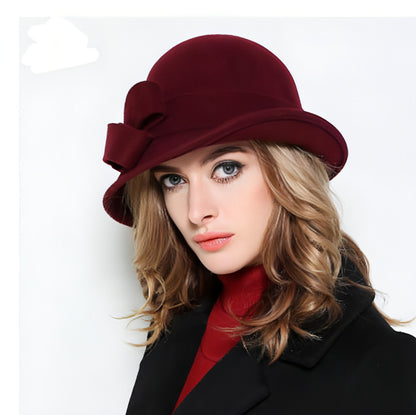 Woolen Big Bow Dome Fisherman's Basin Hat