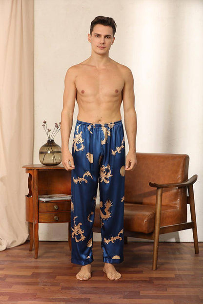 Silk Robe Pants Pajama Set