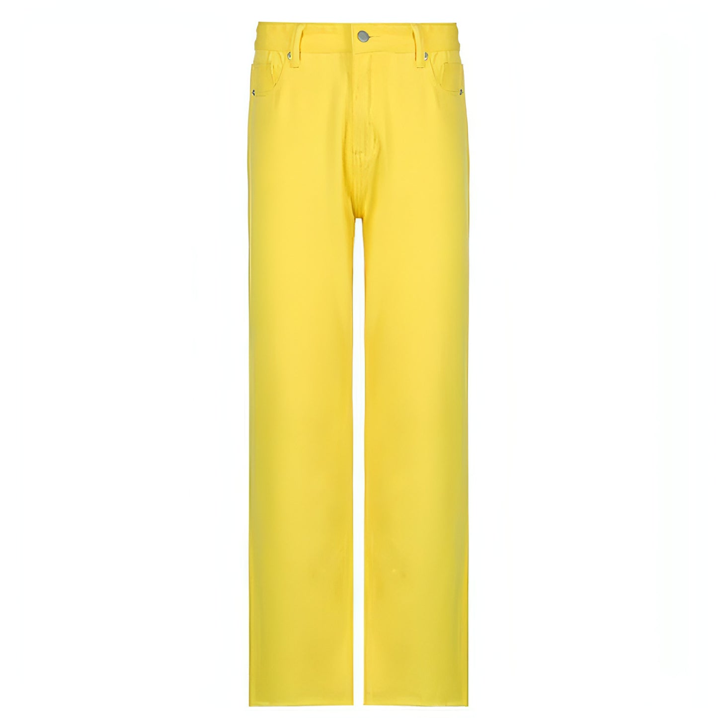 Net Red Colored High-Waist Jeans Women