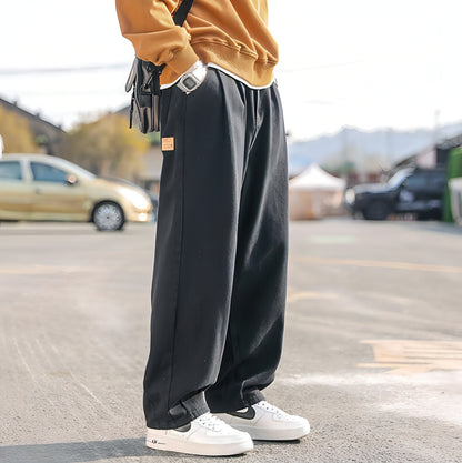 Cotton Pants Men's Casual Straight-leg Pants (Jeans)