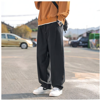 Cotton Pants Men's Casual Straight-leg Pants (Jeans)