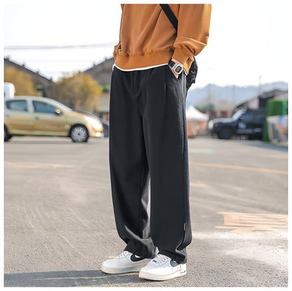 Cotton Pants Men's Casual Straight-leg Pants (Jeans)