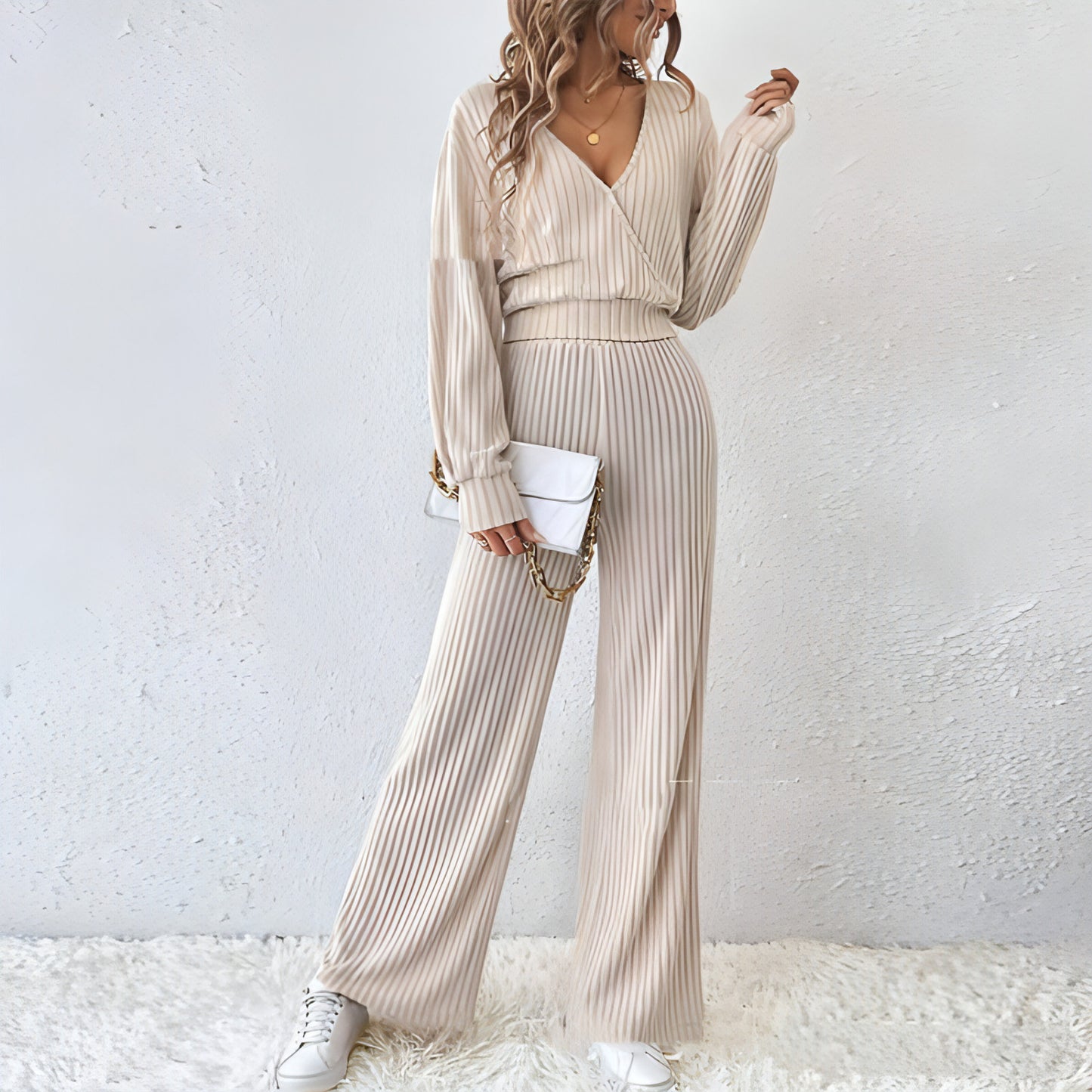 Long Sleeve Short Top Two-piece Set