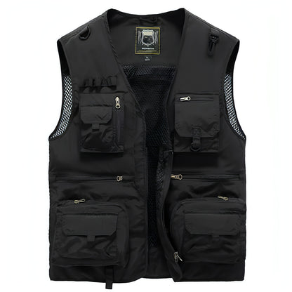 Chaleco safari chaqueta multibolsillos hombre