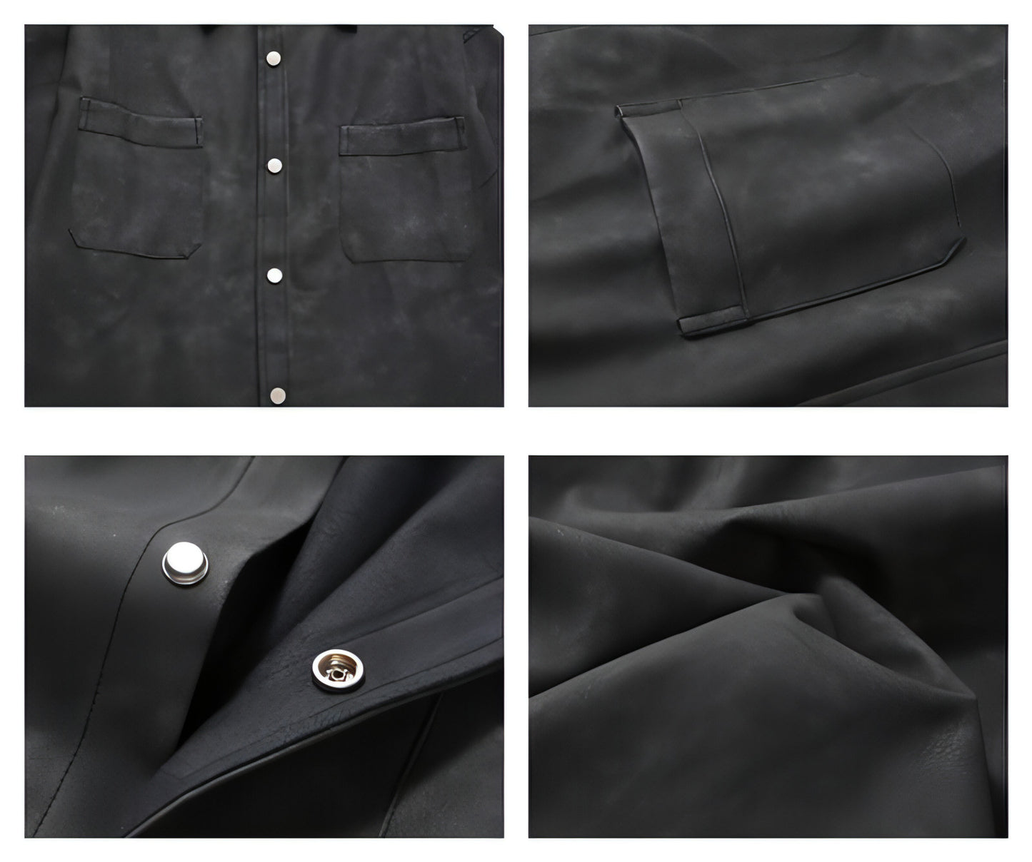 Retro Street Style Ausgewaschenes PU Leder Hemd Herren
