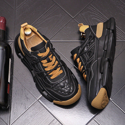 Men’s Color-Block Thermal Sneakers – Plush Lined, Casual Everyday Comfort