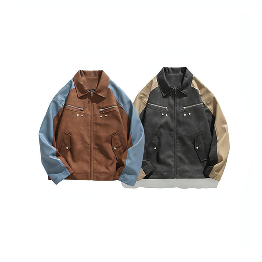 Chaqueta de cuero holgada de estilo hip hop callejero para hombres y mujeres
