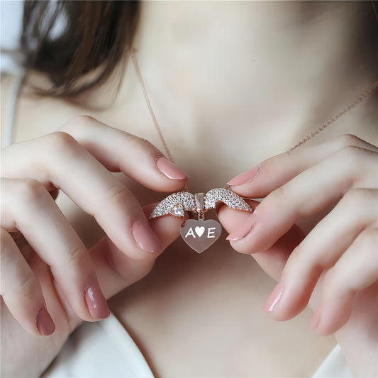 Personalized Women Chain Necklace Custom Engraved Heart Name