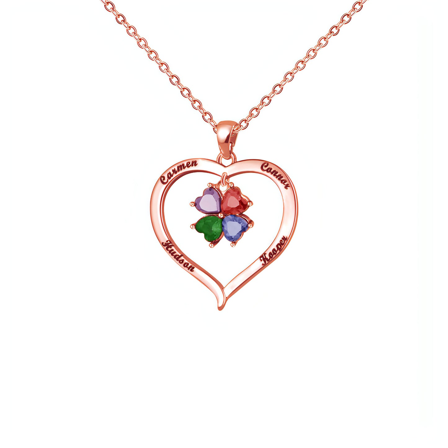 Elegant Copper Creative Personality Diamond-embedded Peach Heart Necklace
