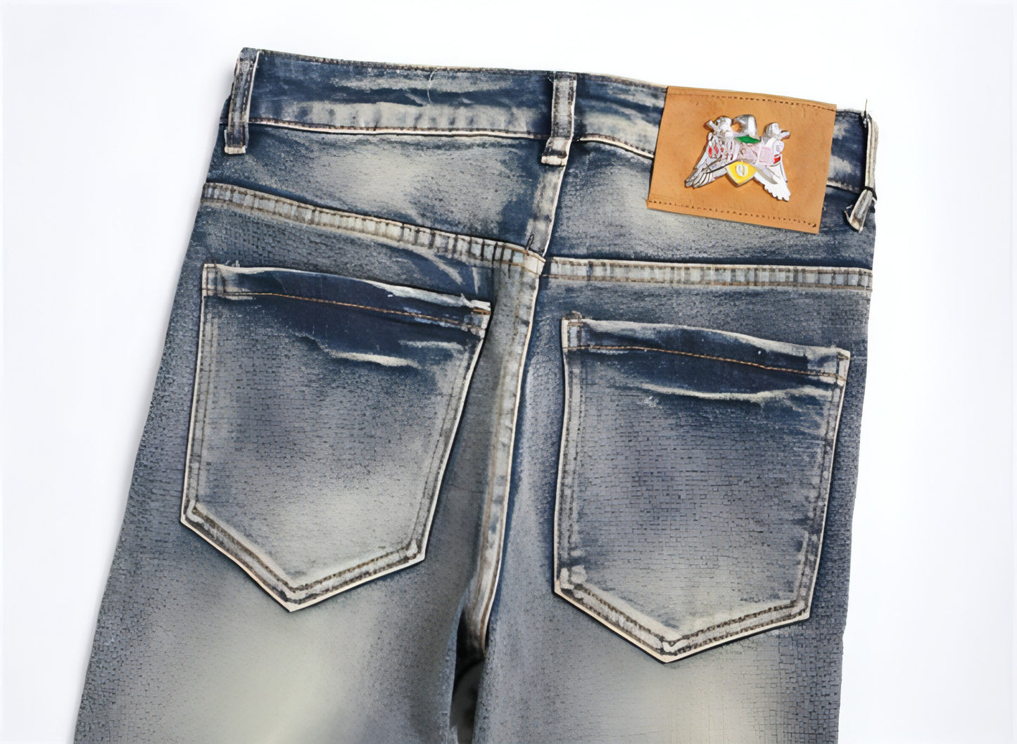 RawEdge™ – Distressed Patchwork Slim Jeans
