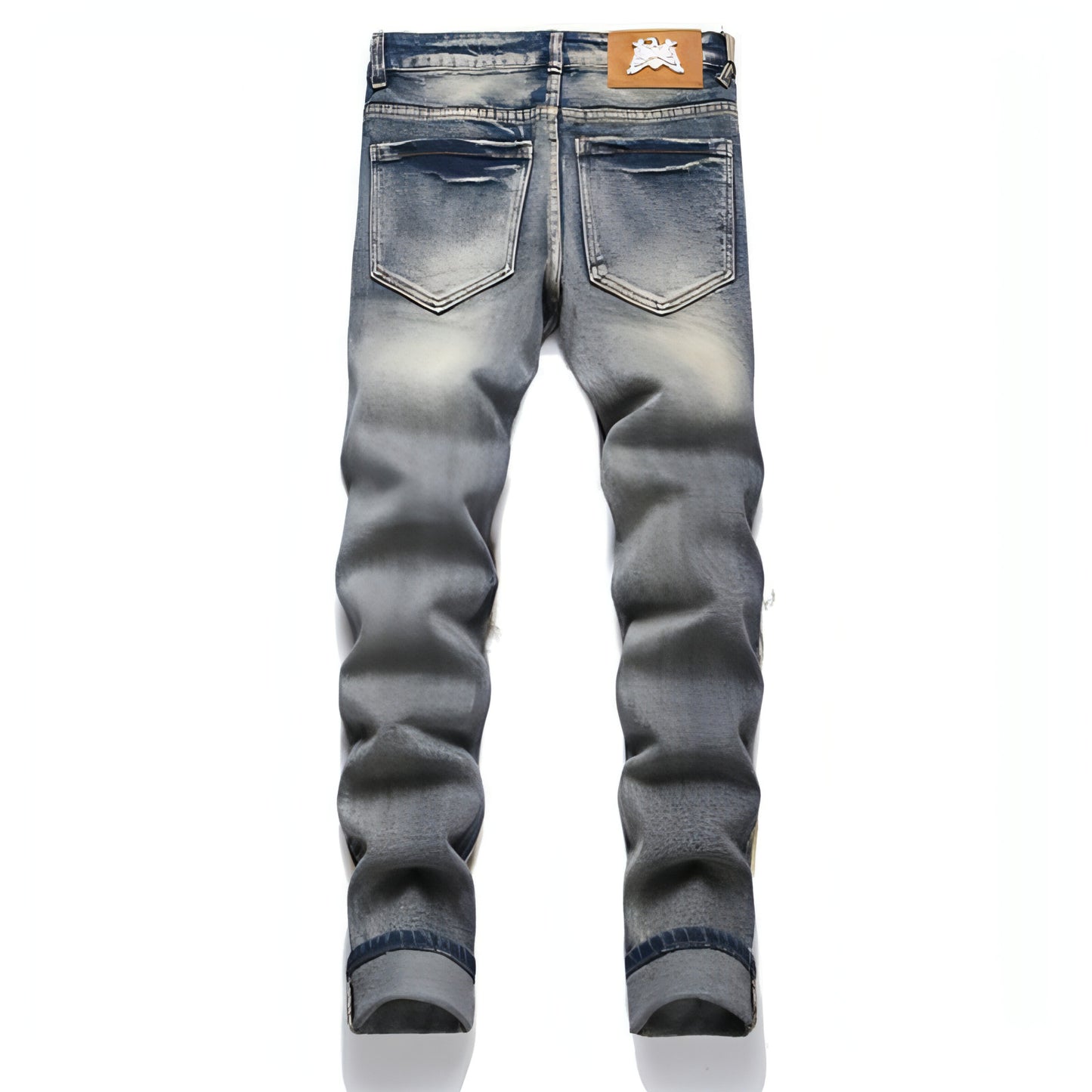 RawEdge™ – Distressed Patchwork Slim Jeans