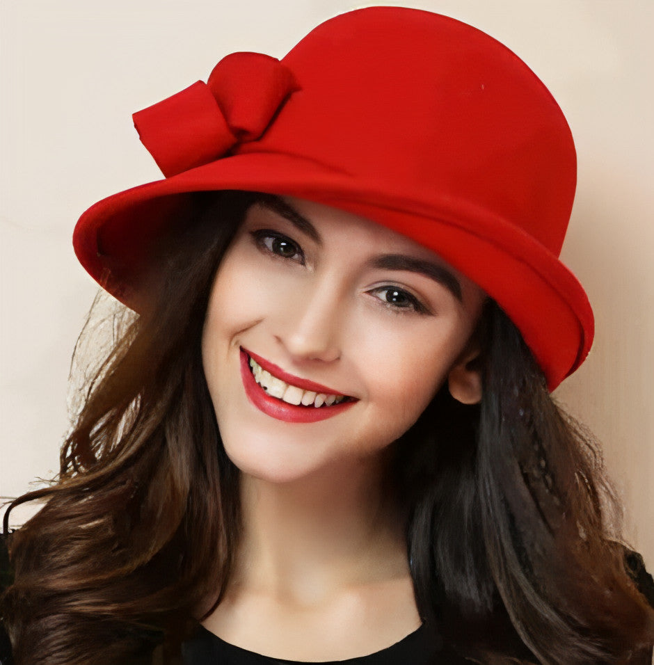 Woolen Big Bow Dome Fisherman's Basin Hat