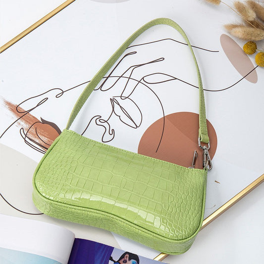 Velveta™ – Croco Gloss Baguette Bag