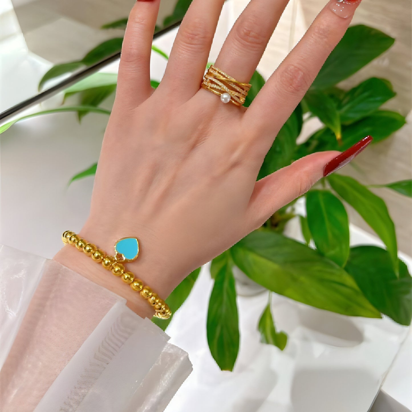 Modisches Armband aus reinem Gold für Damen