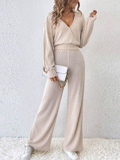 Long Sleeve Short Top Two-piece Set