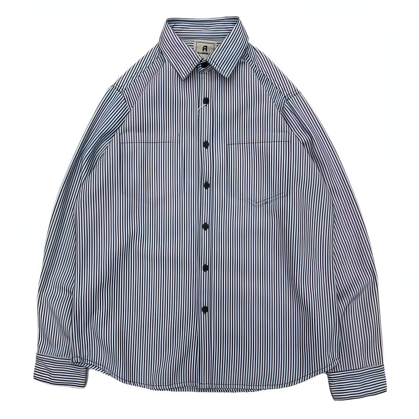 Letter Long Sleeve Loose Boys Summer Trendy All-match Casual DressShirt