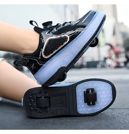 Mesh Double Wheel Heelys Childrening Luminous Charging Skate Shotos de skate de skate
