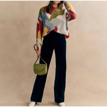 Fashion Elegant Crew Neck Pullover Sweater Women